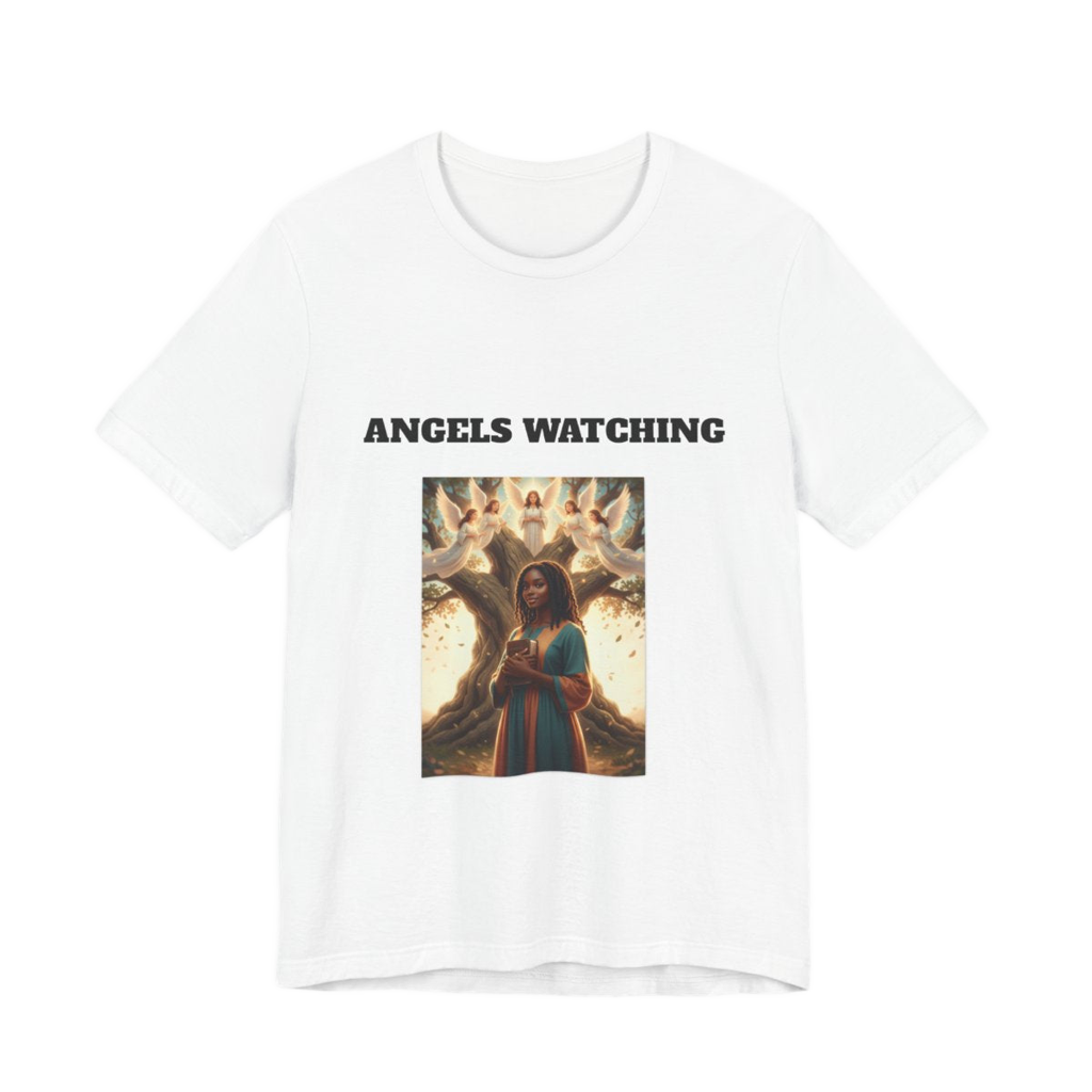 Angels Watching God Protecting Tee | Religious Christian Prayer Illustration