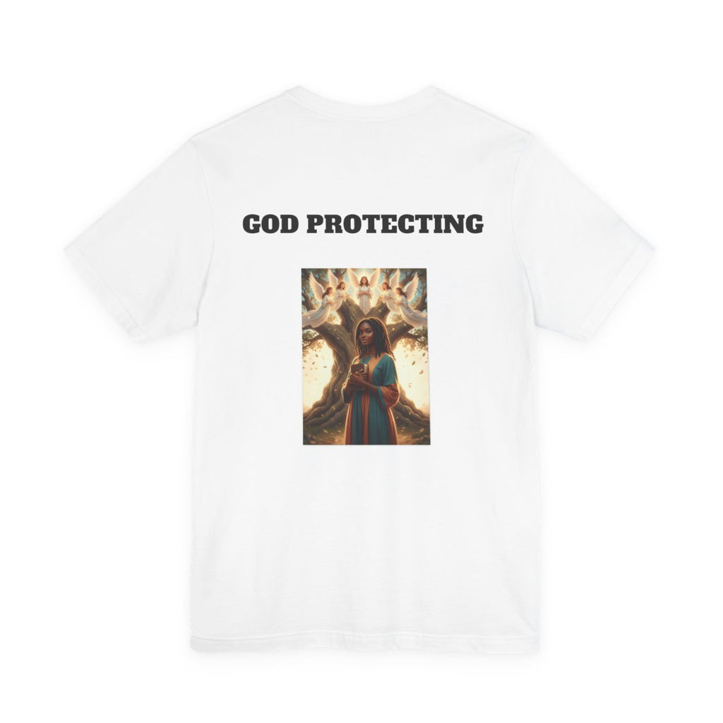 Angels Watching God Protecting Tee | Religious Christian Prayer Illustration