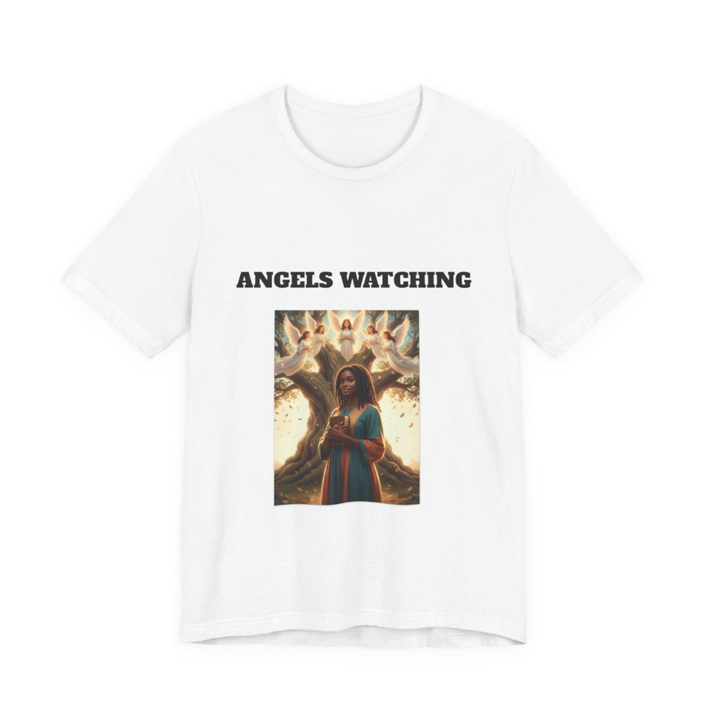 Angels Watching God Protecting Tee | Religious Christian Prayer Illustration