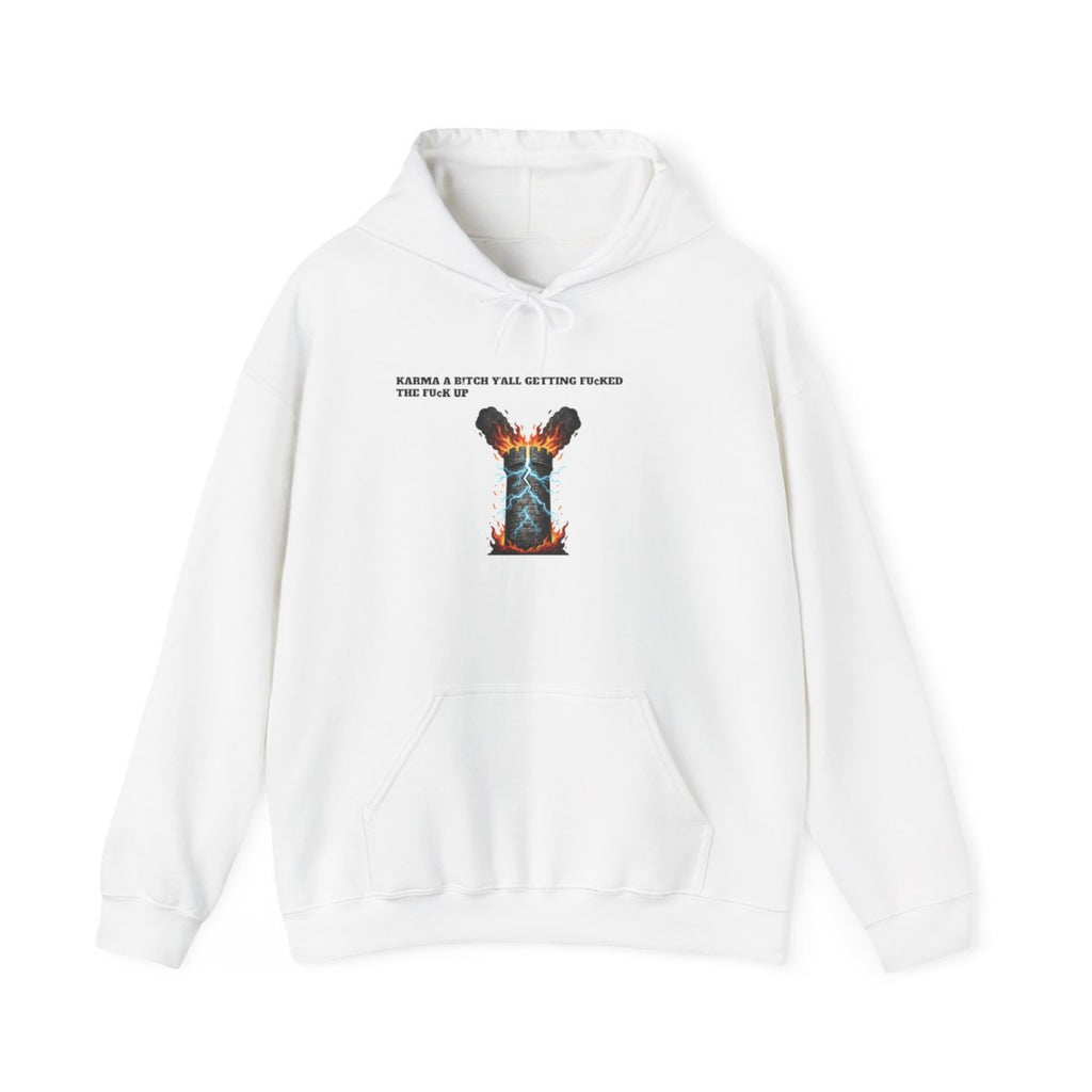 Fiery Skull Rabbit Hoodie | Graphic Pullover with Text
